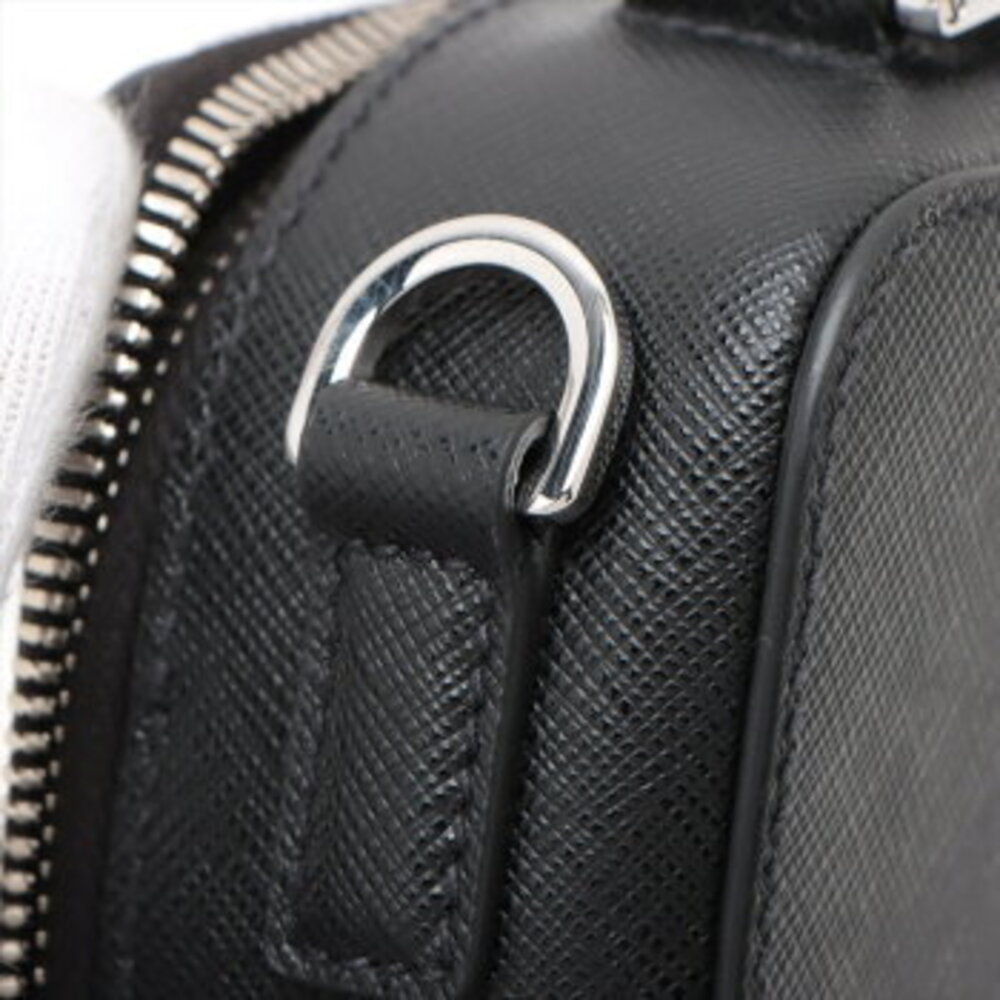 Prada Saffiano leather handbag tote top handles black M - Picture 10 of 12